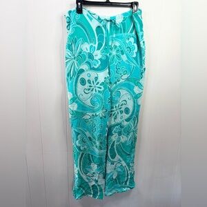 Luisa Spagnoli viscose printed palazzo straight leg pants size L
